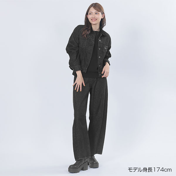 レトロロゴデニム パンツ（ブラック）
