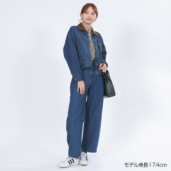レトロロゴデニム パンツ（ネイビー）