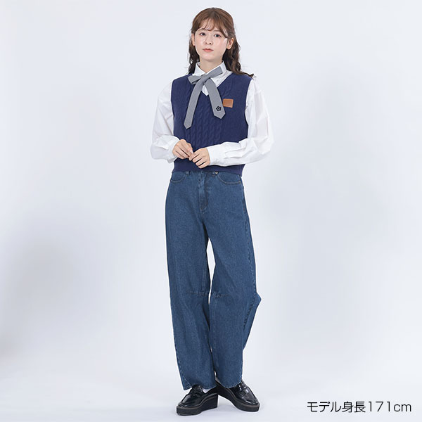 レトロロゴデニム パンツ（ネイビー）