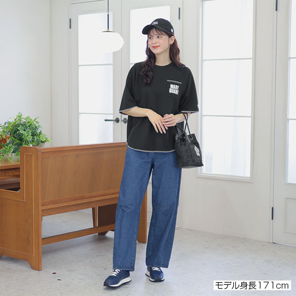 レトロロゴデニム パンツ（ネイビー）