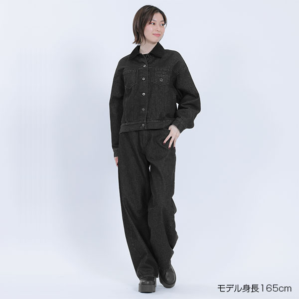 レトロロゴデニム ブルゾン（ブラック）