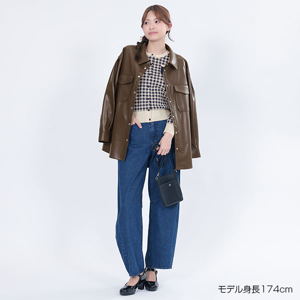 レトロロゴバイカラー カーディガン（ブルー）