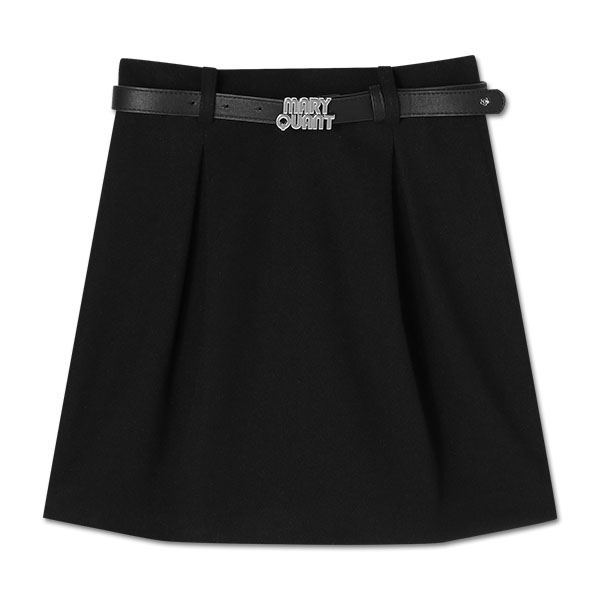 レトロロゴバックル ミニスカート（ブラック）
