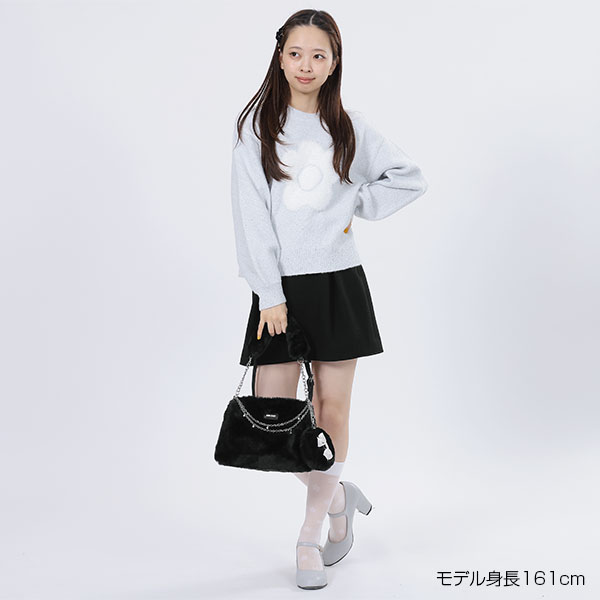 レトロロゴバックル ミニスカート（ブラック）