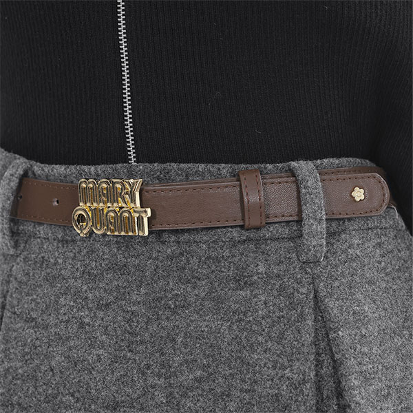 レトロロゴバックル ミニスカート（グレー）