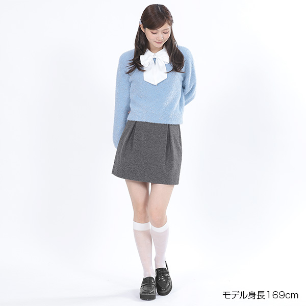 レトロロゴバックル ミニスカート（グレー）