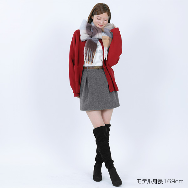 レトロロゴバックル ミニスカート（グレー）