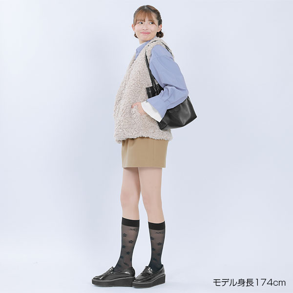 レトロロゴバックル ミニスカート（キャメル）