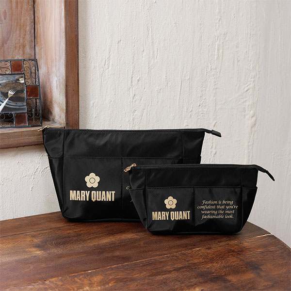 ゴールドロゴプリント インナーキャリングポーチL（ブラック）