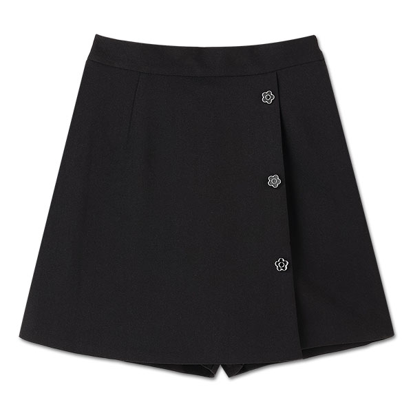 デイジーボタンスカート パンツ（ブラック）