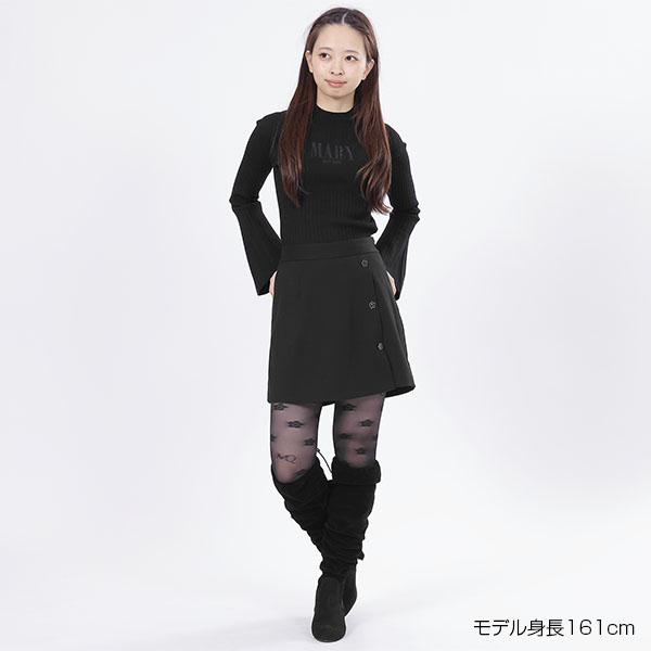 デイジーボタンスカート パンツ(ブラック)