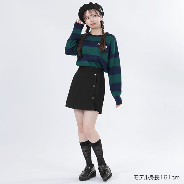 デイジーボタンスカート パンツ(ブラック)