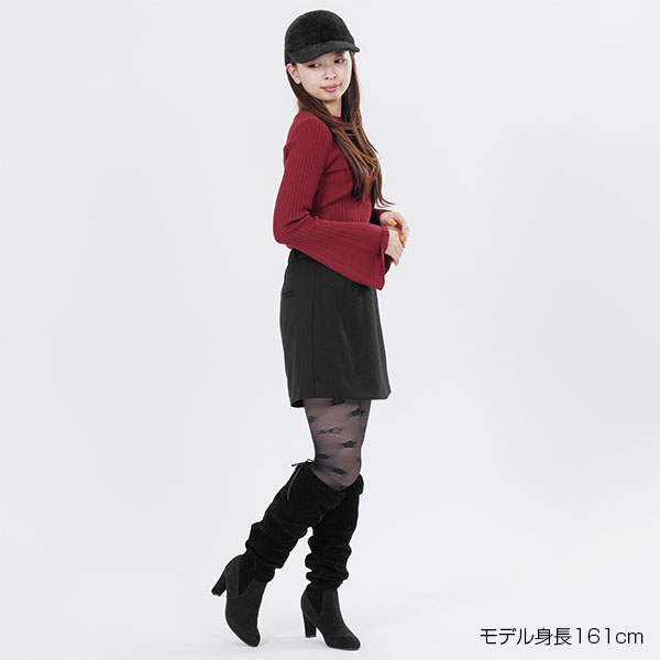 デイジーボタンスカート パンツ(ブラック)