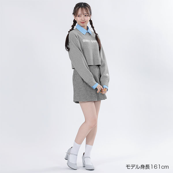 デイジーボタンスカート パンツ(ブラック×ホワイト)