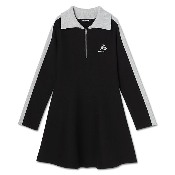 KANGOL×MQ ニット ワンピース（ブラック）