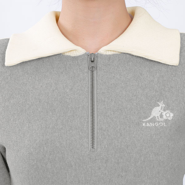 KANGOL×MQ ニット ワンピース（グレー）
