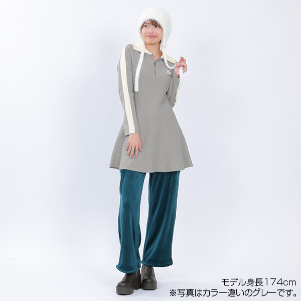 KANGOL×MQ ニット ワンピース（ブルー）