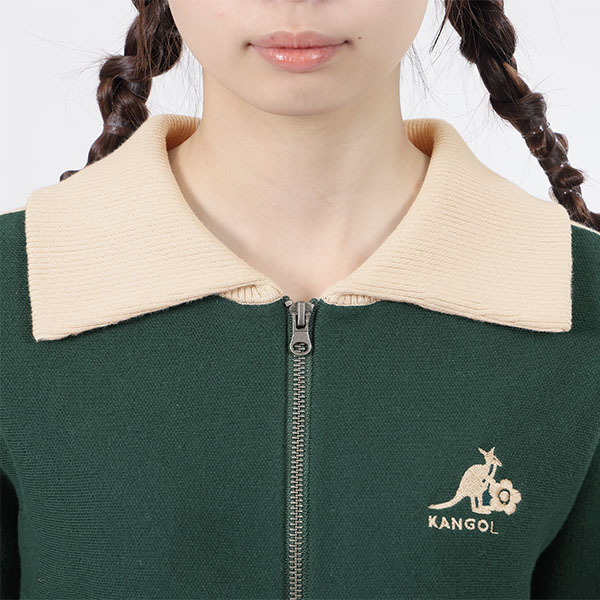 KANGOL×MQ ニット ワンピース（グリーン）