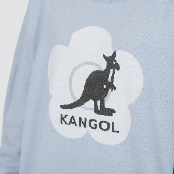 KANGOL×MQ ニット プルオーバー（ブルー）