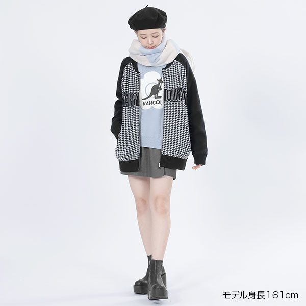 KANGOL×MQ ニット プルオーバー（ブルー）