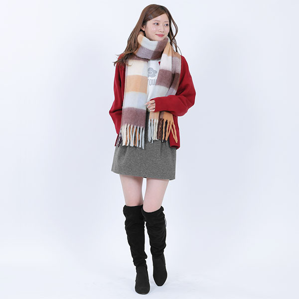 ソフトブークレー ストール(ブラウン)