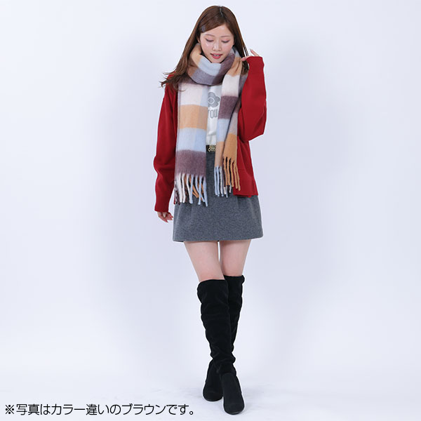 ソフトブークレー ストール(ブルー)