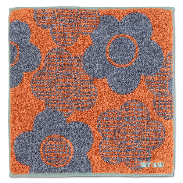 レトロチェック ミニタオル（オレンジ）