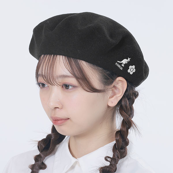 KANGOL×MQ ベレー帽（ブラック）