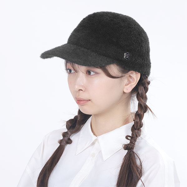 アンゴラライク キャップ(ブラック)