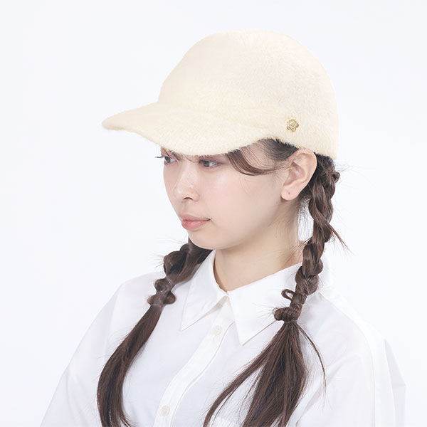 アンゴラライク キャップ(ホワイト)