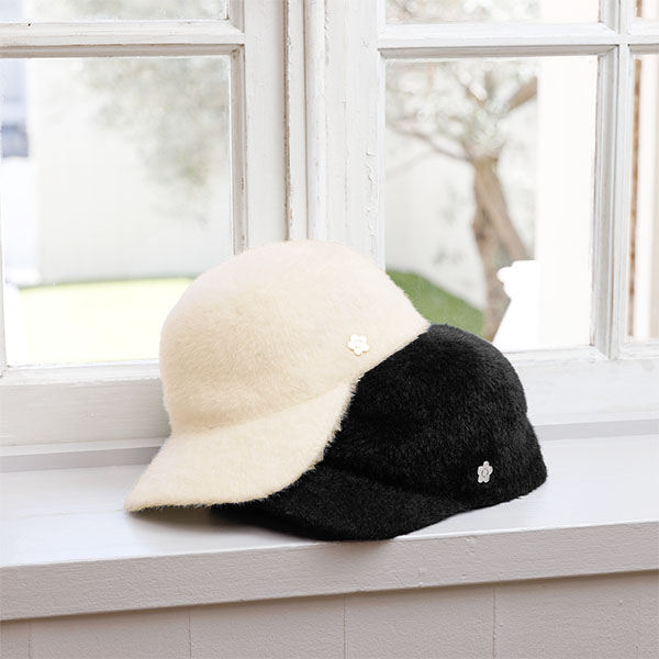 アンゴラライク キャップ(ホワイト)