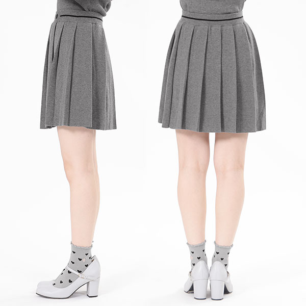 スムースニット スカート（グレー）