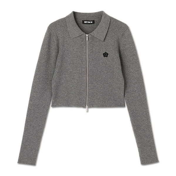 スムースニット ブルゾン（グレー）