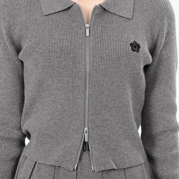 スムースニット ブルゾン（グレー）