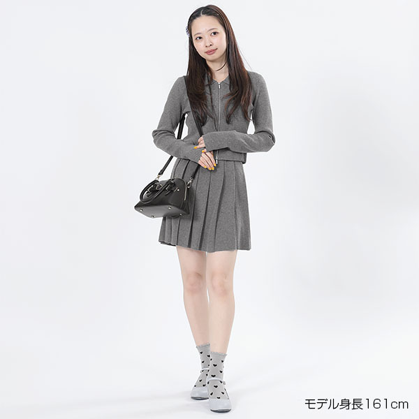 スムースニット ブルゾン（グレー）