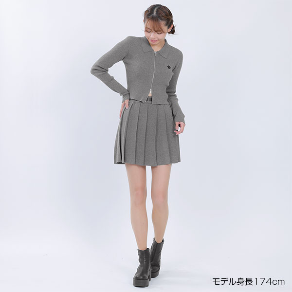 スムースニット ブルゾン（グレー）