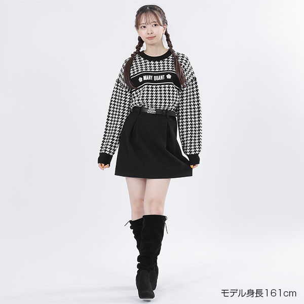 千鳥ロゴラインニット プルオーバー(ブラック)