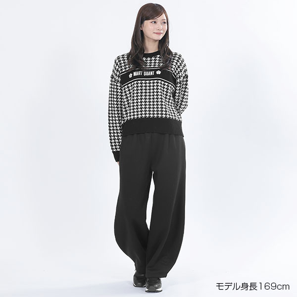 千鳥ロゴラインニット プルオーバー(ブラック)