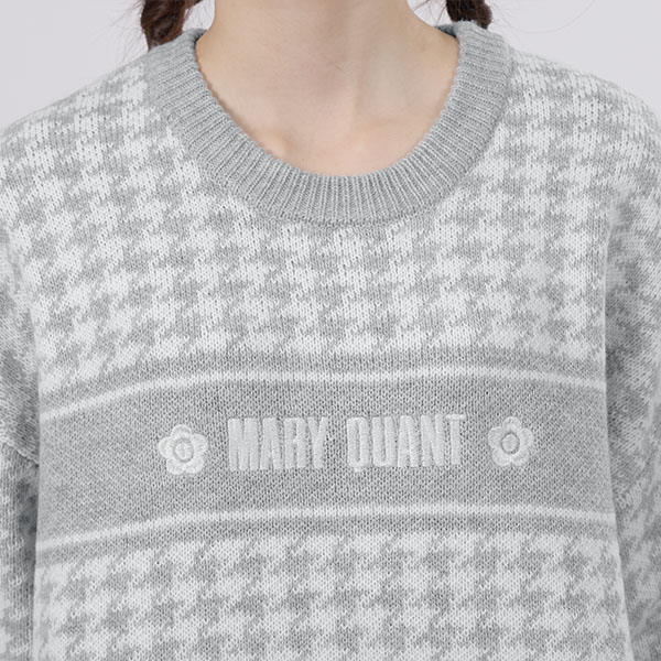 千鳥ロゴラインニット プルオーバー(グレー)