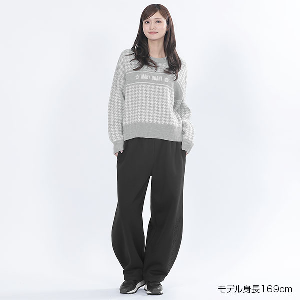 千鳥ロゴラインニット プルオーバー(グレー)