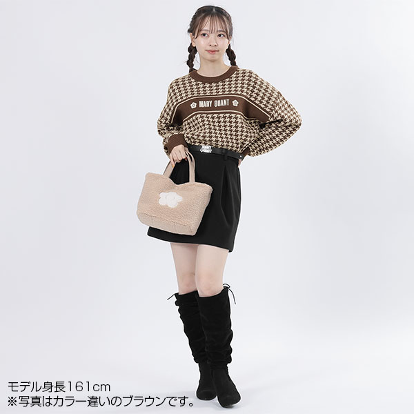 千鳥ロゴラインニット プルオーバー(グレー)