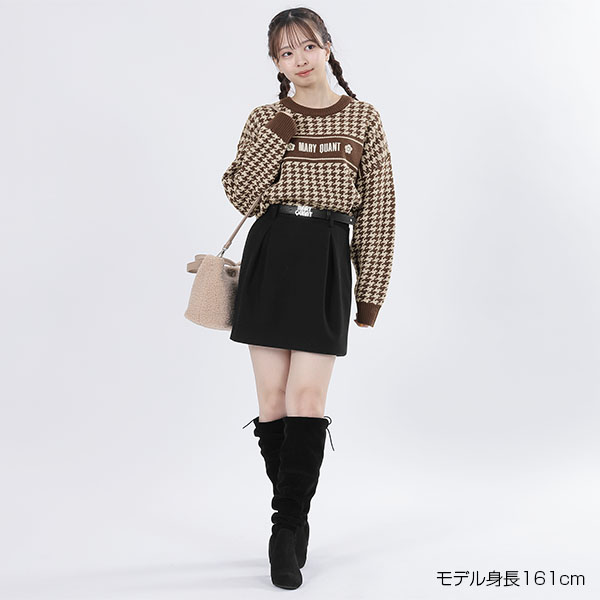 千鳥ロゴラインニット プルオーバー(ブラウン)