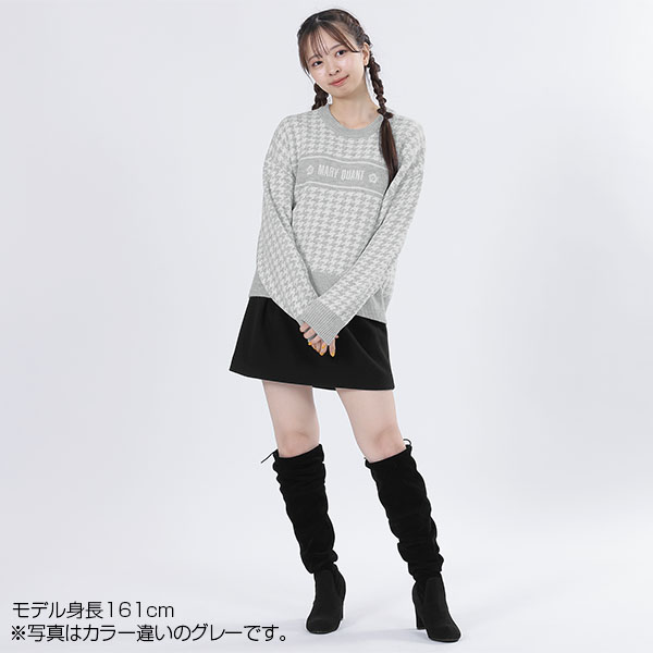 千鳥ロゴラインニット プルオーバー(ブラウン)