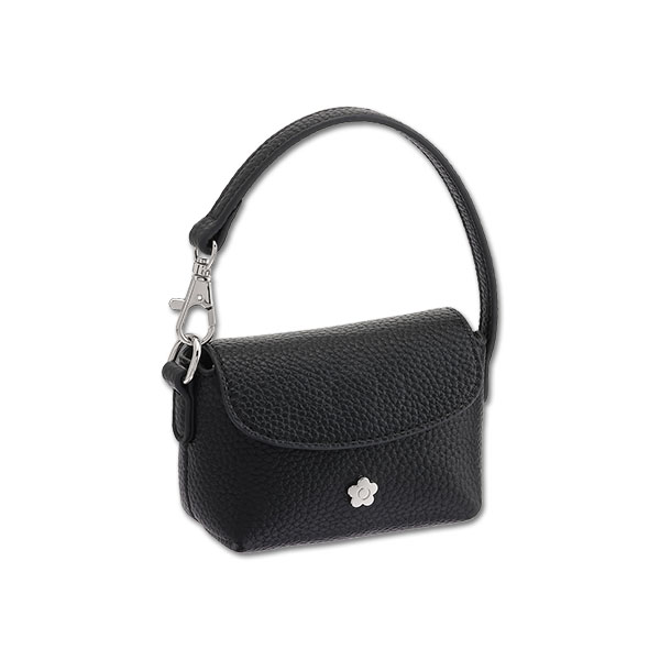 インナースエードデイジー ミニバッグチャームポーチ（ブラック）