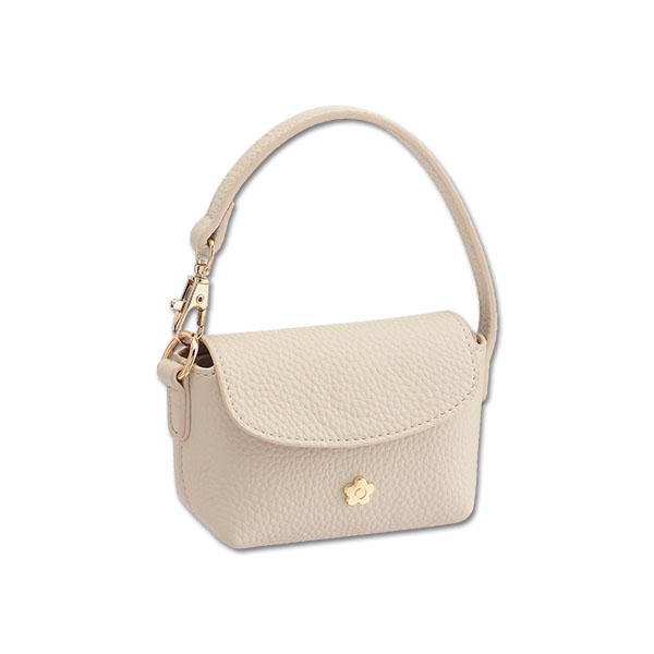 インナースエードデイジー ミニバッグチャームポーチ（アイボリー）