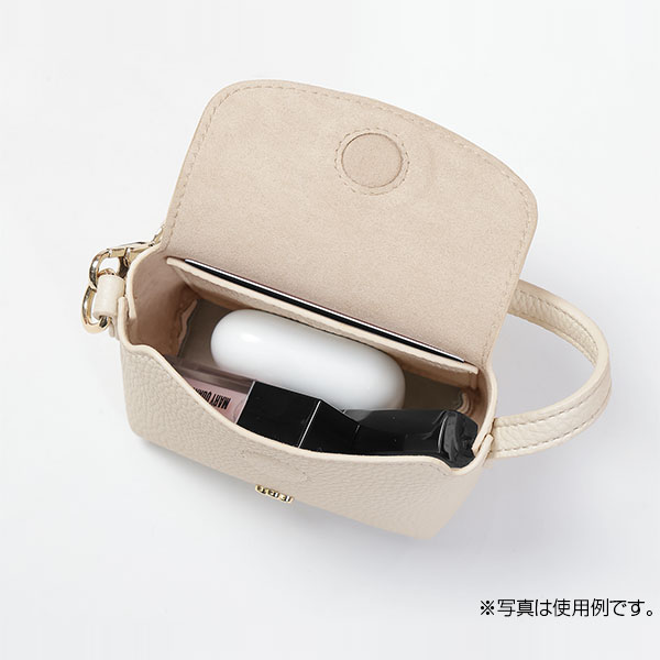 インナースエードデイジー ミニバッグチャームポーチ(アイボリー)