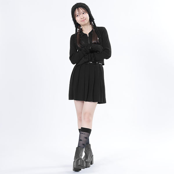 シャギーニット キャップ(ブラック)