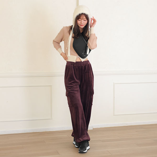 シャギーニット キャップ(ホワイト)