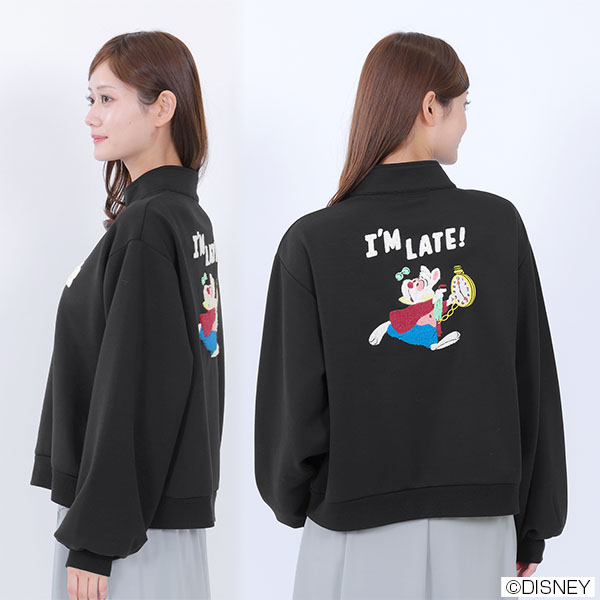 白うさぎデザイン プルオーバー(ブラック)