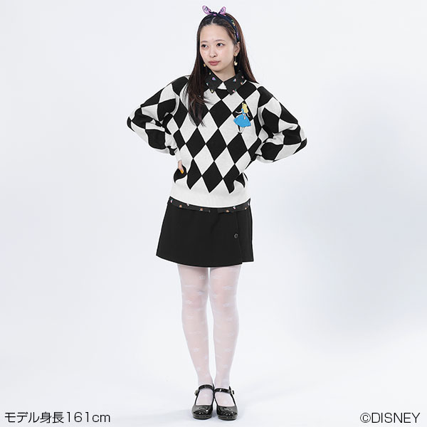 アリスデザインニット プルオーバー(ブラック×ホワイト)